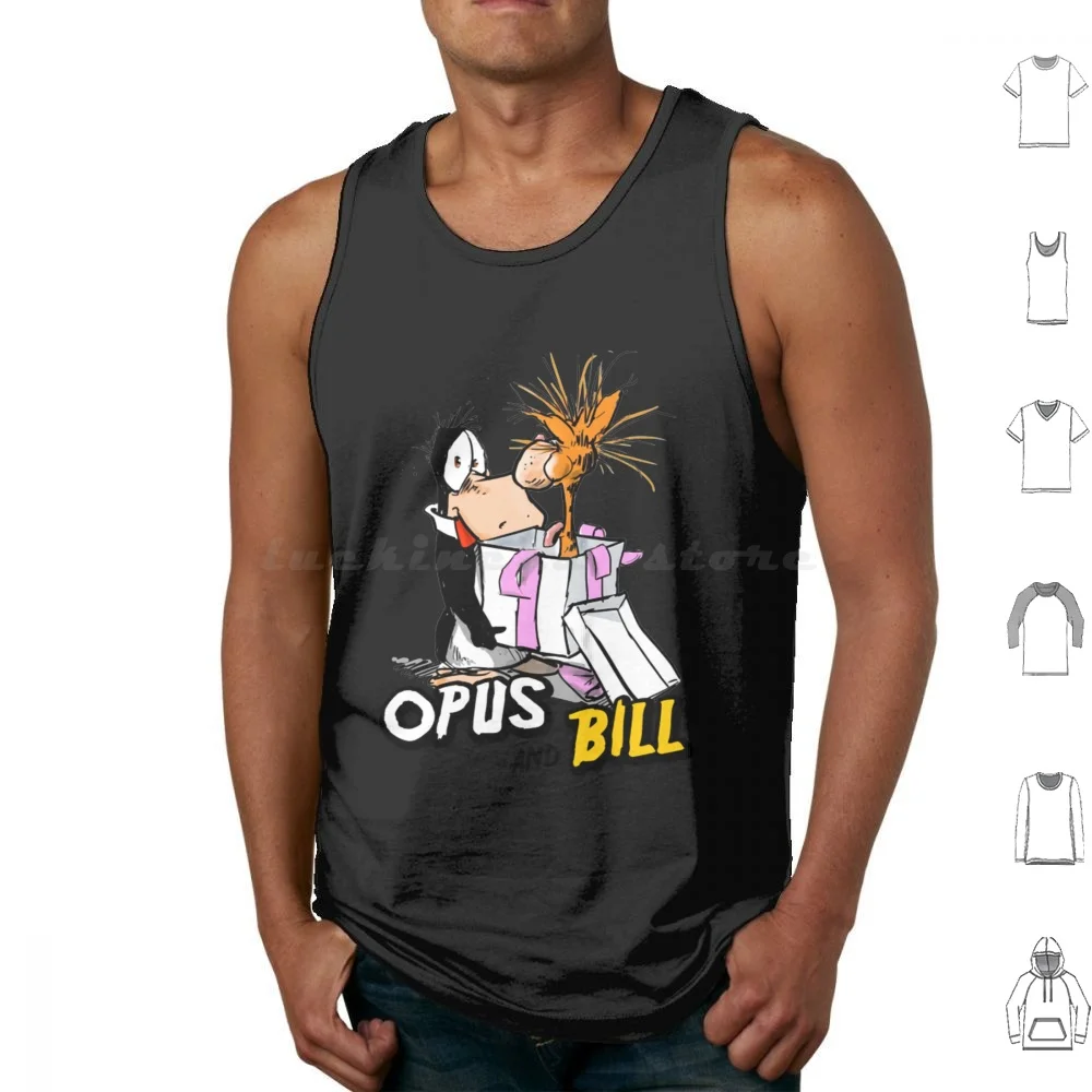 Bill And Opus Tank Tops Vest Sleeveless Bill Cartoon Cat Cats Comic Joke Kitty Meme Penguin Penguins Retro Strip