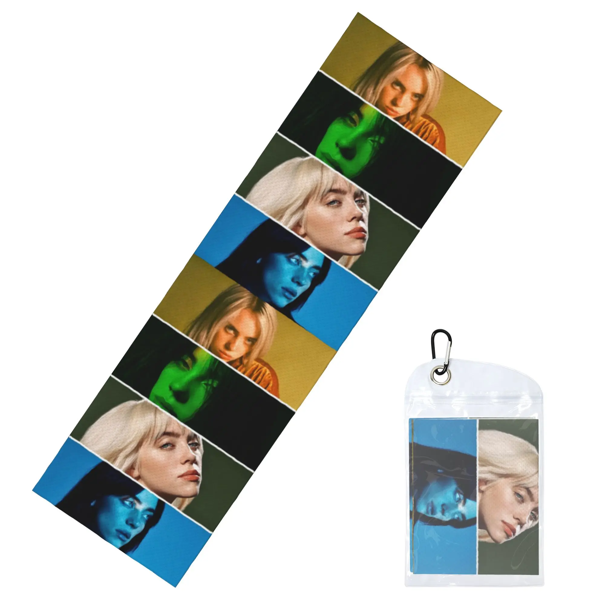 Cold Exercise Towel Singer Music Billies Eilishs Beach Sports Yoga Swimming Camping Towel Refreshing Sports Scarf Face Towels