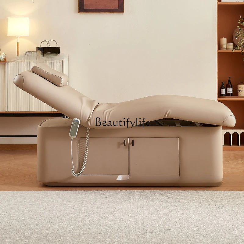 Electric massage beauty bed, massage tattoo embroidery S curve adjustment constant temperature heating