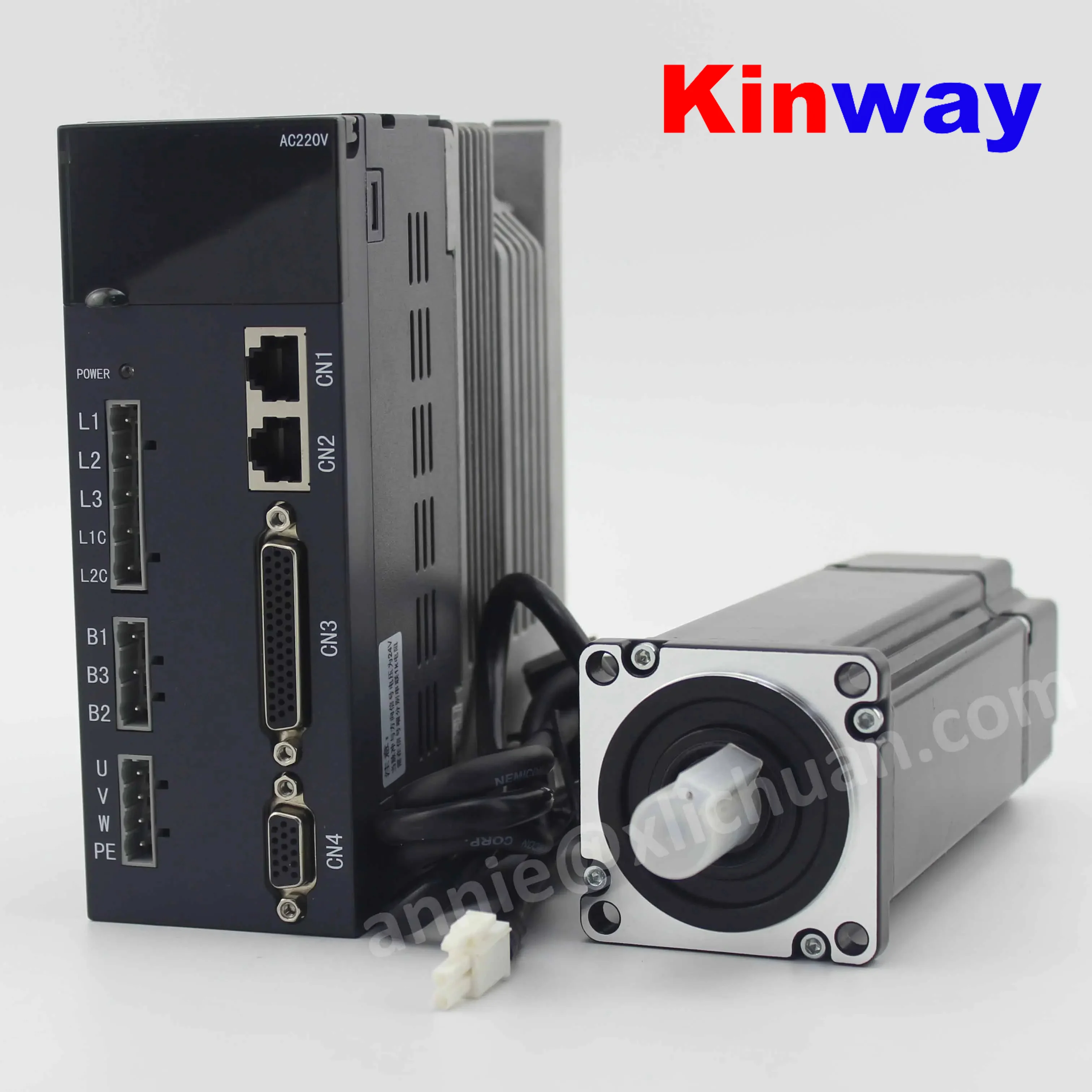 Kinway servo motor 400W with brake 60ST-M01330 servo driver kit CNC servos system braking for Z axis AC220V 1.27Nm 3000rpm