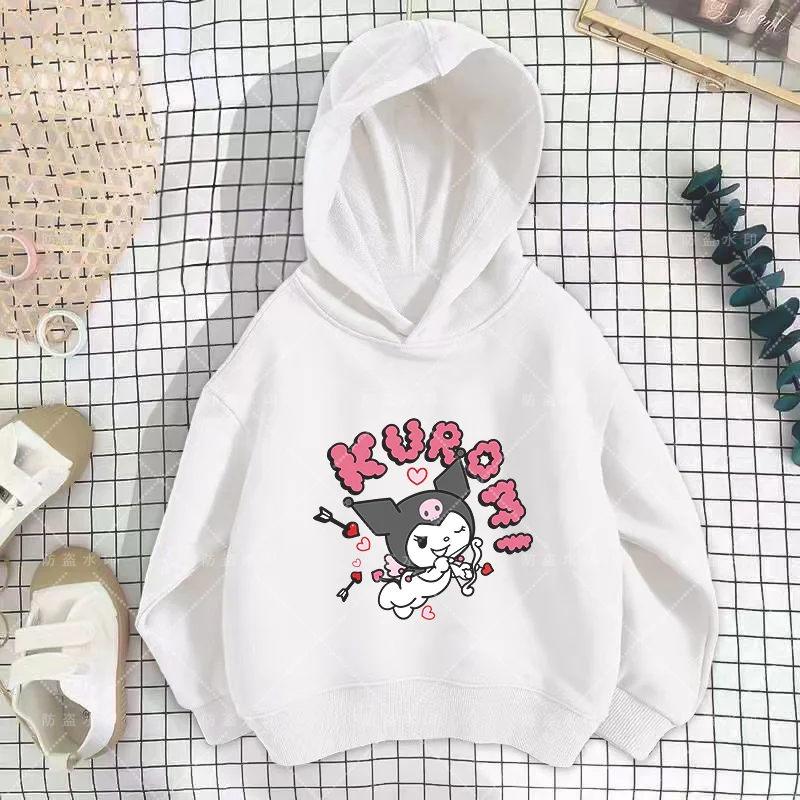 

Sanrio Children's Sweat-shirt Girls Hoodie Cartoons Kawaii Y2k Kids Clothes Girl Caricature Kulomi Top Cartoons Kawaii Kulomi