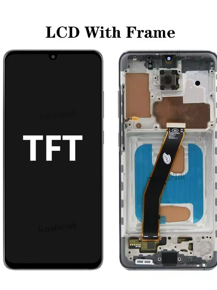 100% Tested TFT LCD For SAMSUNG Galaxy S20 G980F/DS G980 SM-G980 Display Touch Screen Digitizer Assembly Replacement With Frame