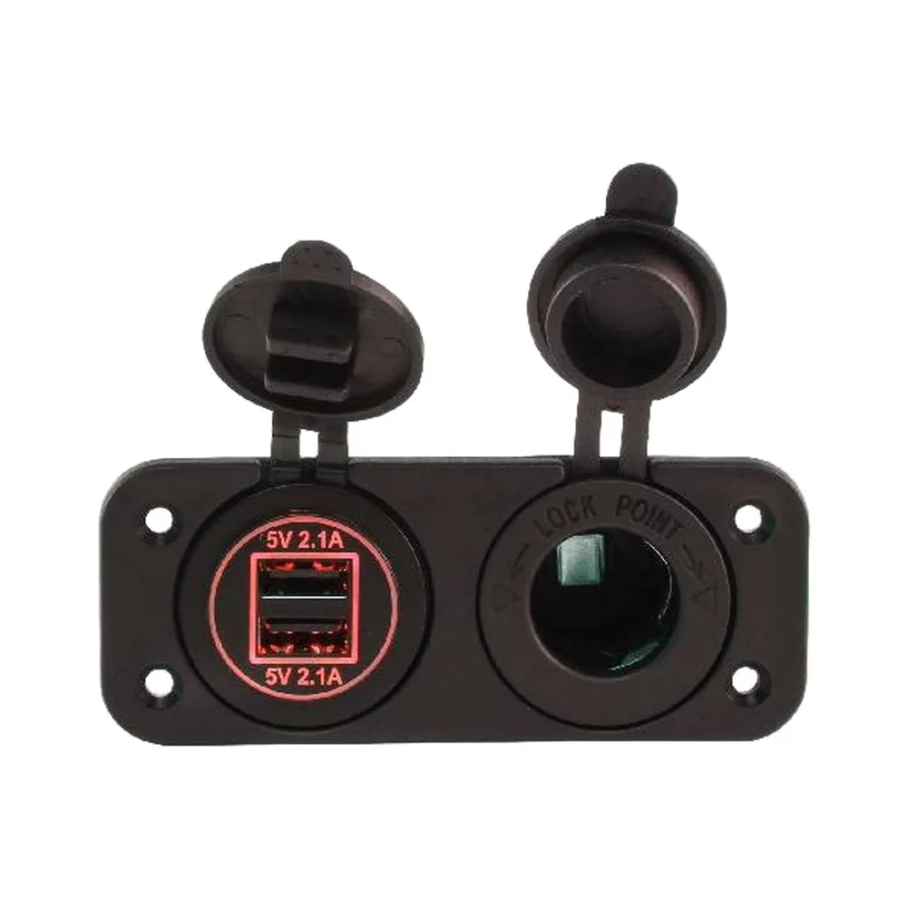 Waterproof Dual USB 12V DC Socket with IP65 Protection for Yacht Boat RV for camper Car Bus UTV and All 12V 24V Vehicle Types