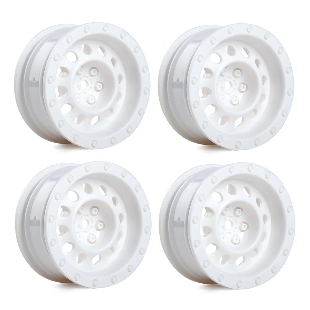 4Pcs Plastic 1.9 Wheel Rim Wheel Hub for HSP HPI Redcat TAMIYA KYOSHO YOKOMO 1/10 RC On-Road Drift Racing Car,White