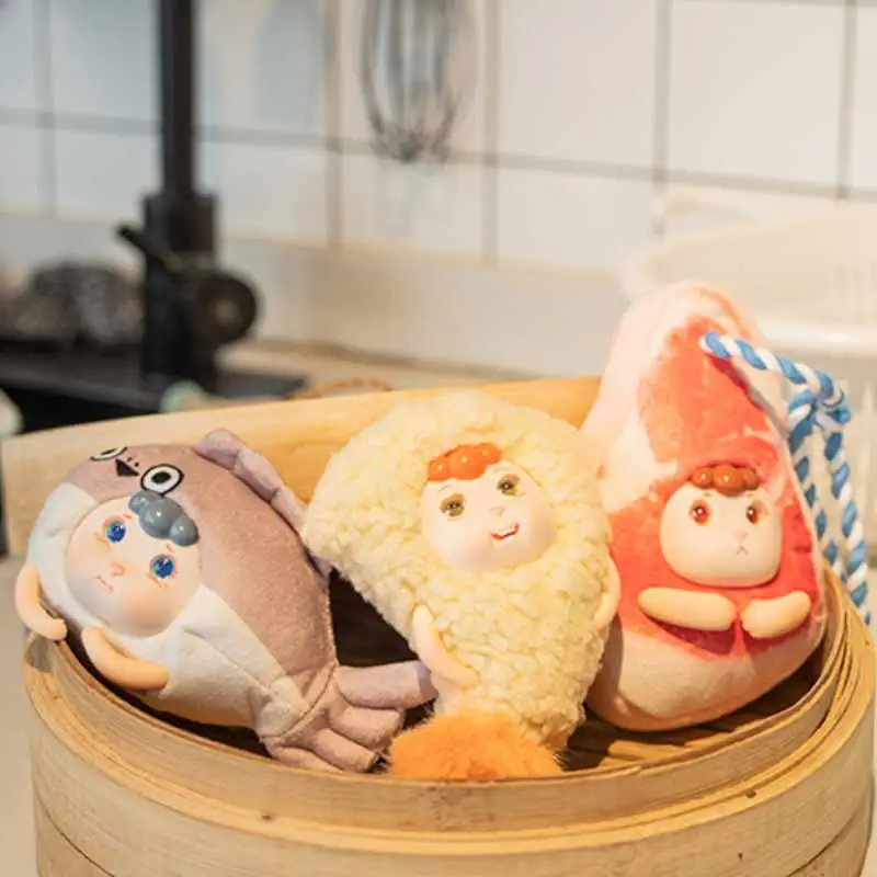 Bestie Lamb What To Eat Today Series Blind Box Cute Cartoon Plush Bag Pendant Toys Exquisite Ornaments Surprise Mystery Box Gift