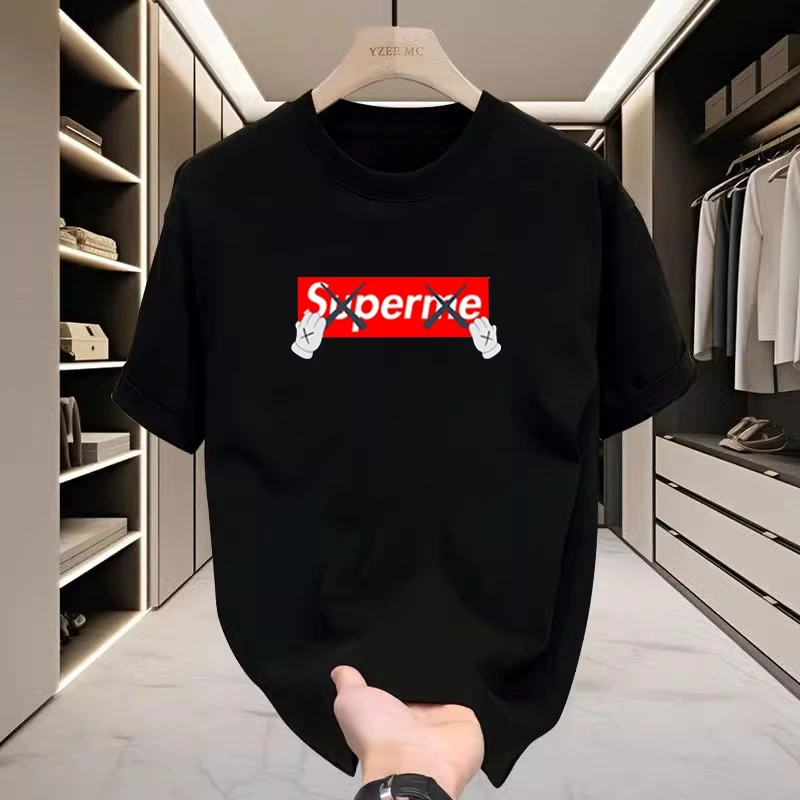 

Новые летние универсальные, модные и повседневные футболки из чистого хлопка с короткими рукавами для пар, свободные топы с круглым вырезом для мужчин и женщин