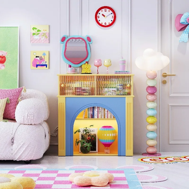 

Dopamine French retro fireplace decorative cabinet living room home cream style color advanced sense porch dining side bookcase