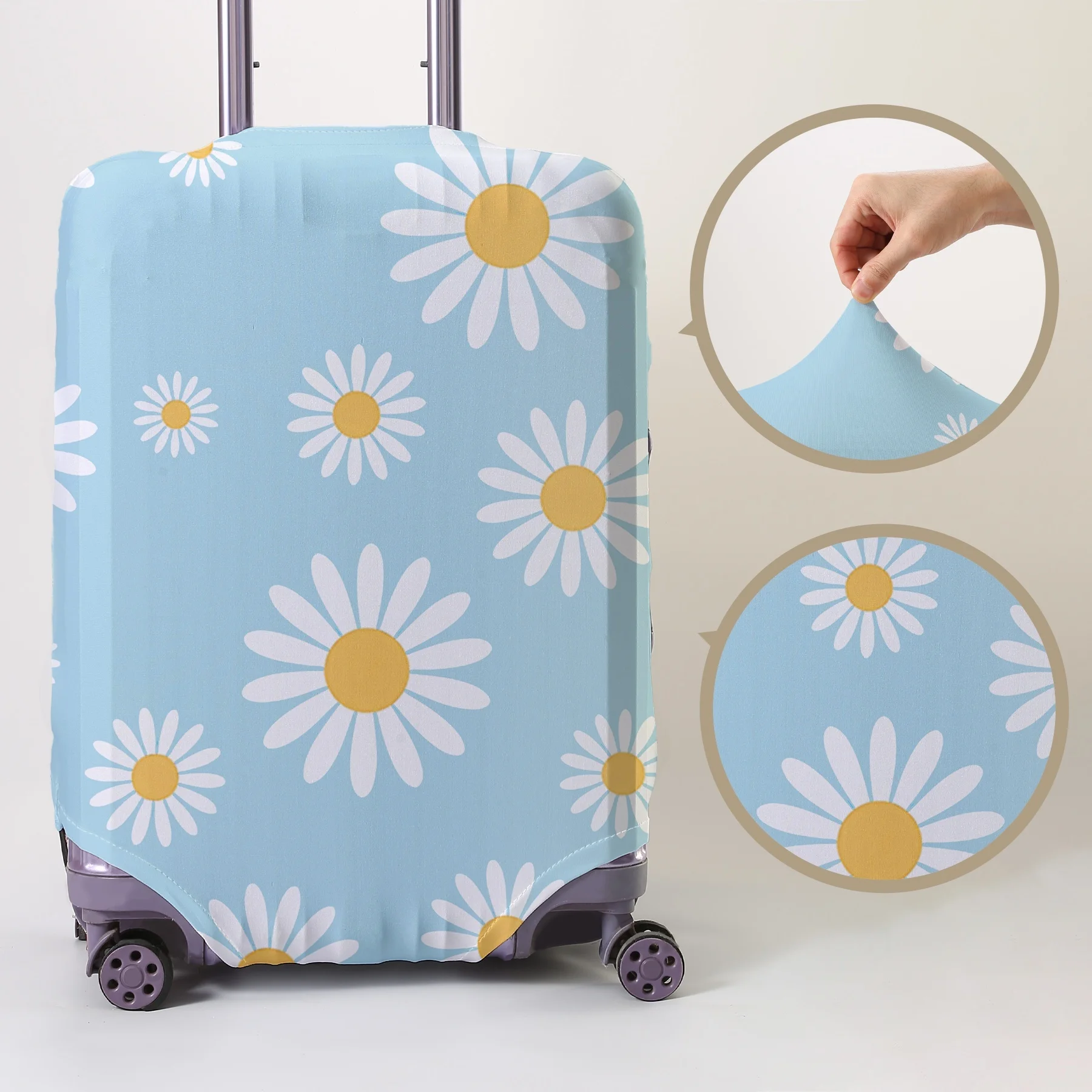 

Защитный чехол для багажа с цветочным узором, подходит для чехлов для багажа размером 18-32 дюйма, перчаток для ручки чемодана, дорожных аксессуаров.
