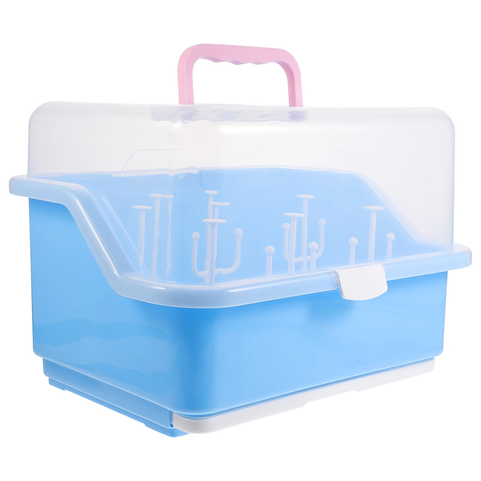 

Baby Bottle Box Portable PP Dustproof Organizer Milk Bottle Rack for Newborn Milk Drain Rack Pacifier Case Storage