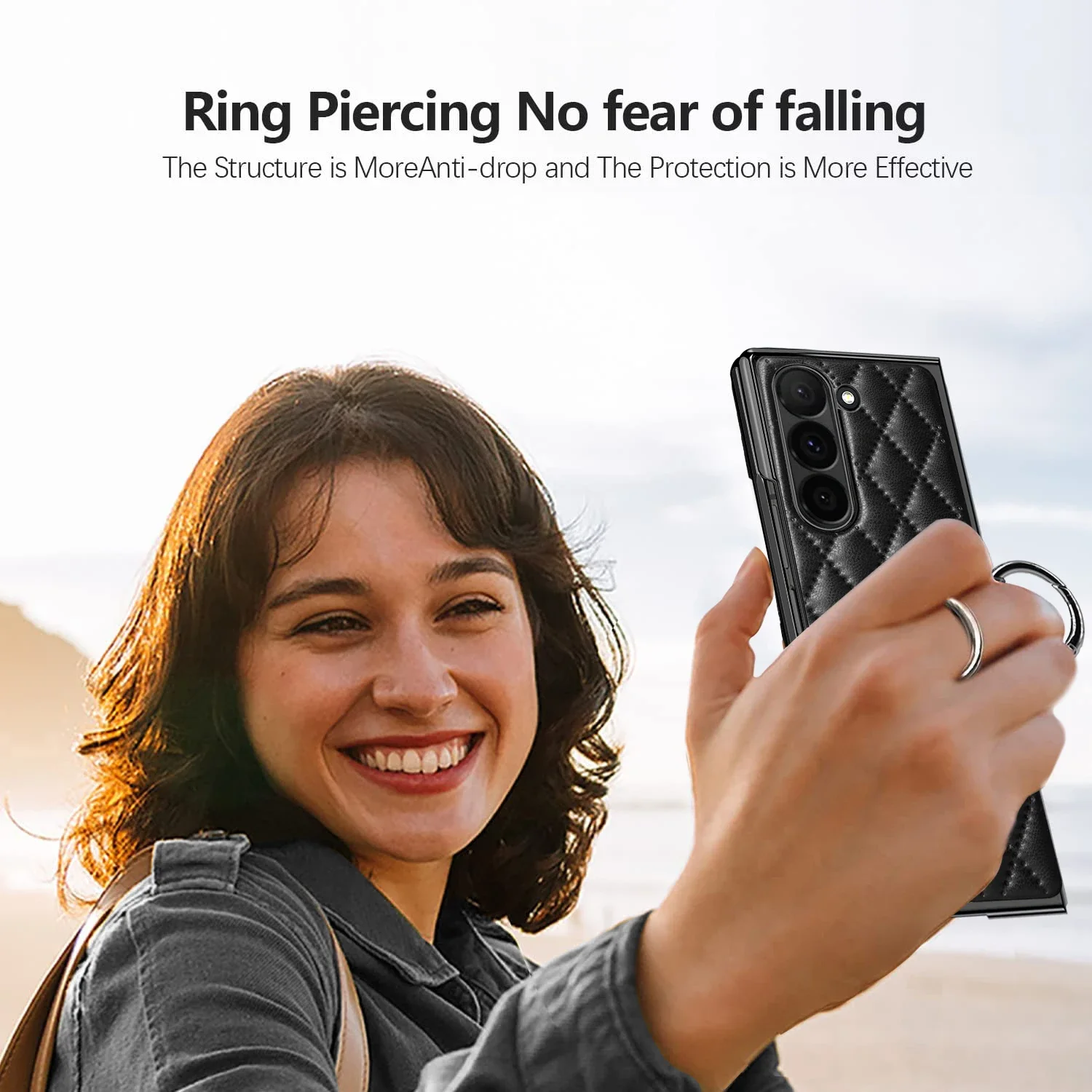 럭셔리 비즈니스 슬레 향기 링 도금 폴리크롬 여성용 삼성 갤럭시 Z 폴드 7 6 5 4 3 보호 케이스