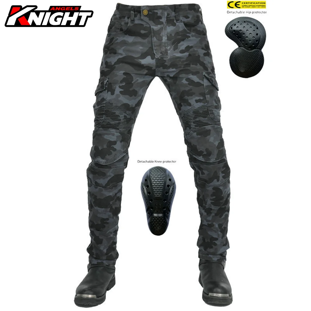 Motorcycle Pants Men Moto Protection Camouflage Motocross Pants Tear Resistant Motorcycle Jeans Overalls Rodilleras Moto Jeans