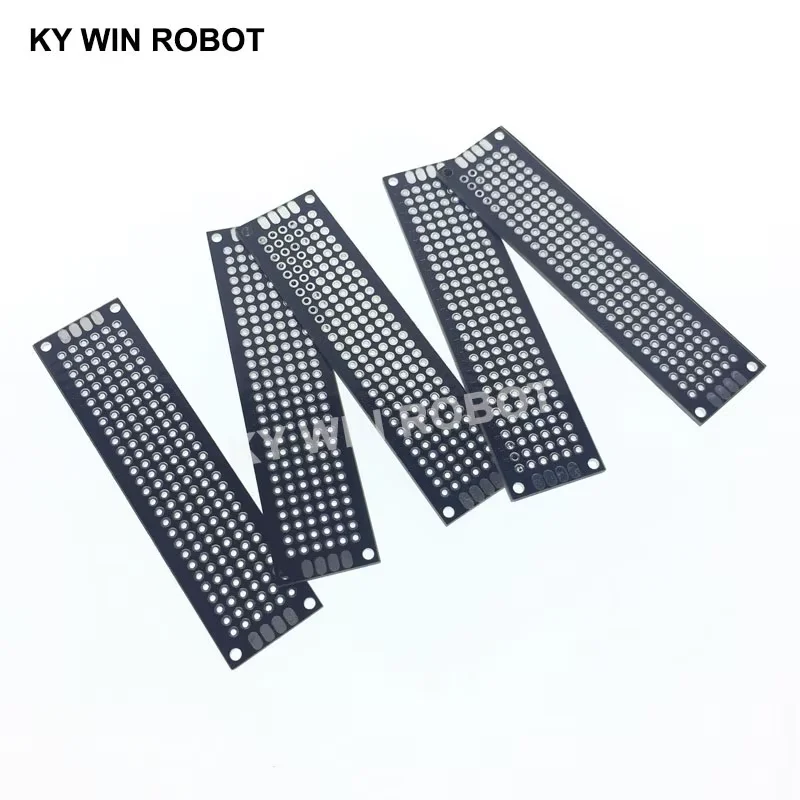 5 sztuk 2x8cm 20x80mm czarna dwustronna prototypowa płytka drukowana uniwersalna płytka drukowana Protoboard dla Arduino