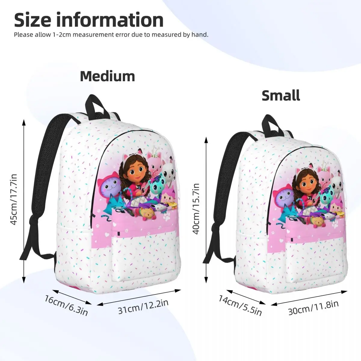 Gabbys Cartoon Dollhouses Kawaii Teenage Backpack Outdoor High School Hiking Travel Cute Anime Daypack Men Women Shoulder Bag