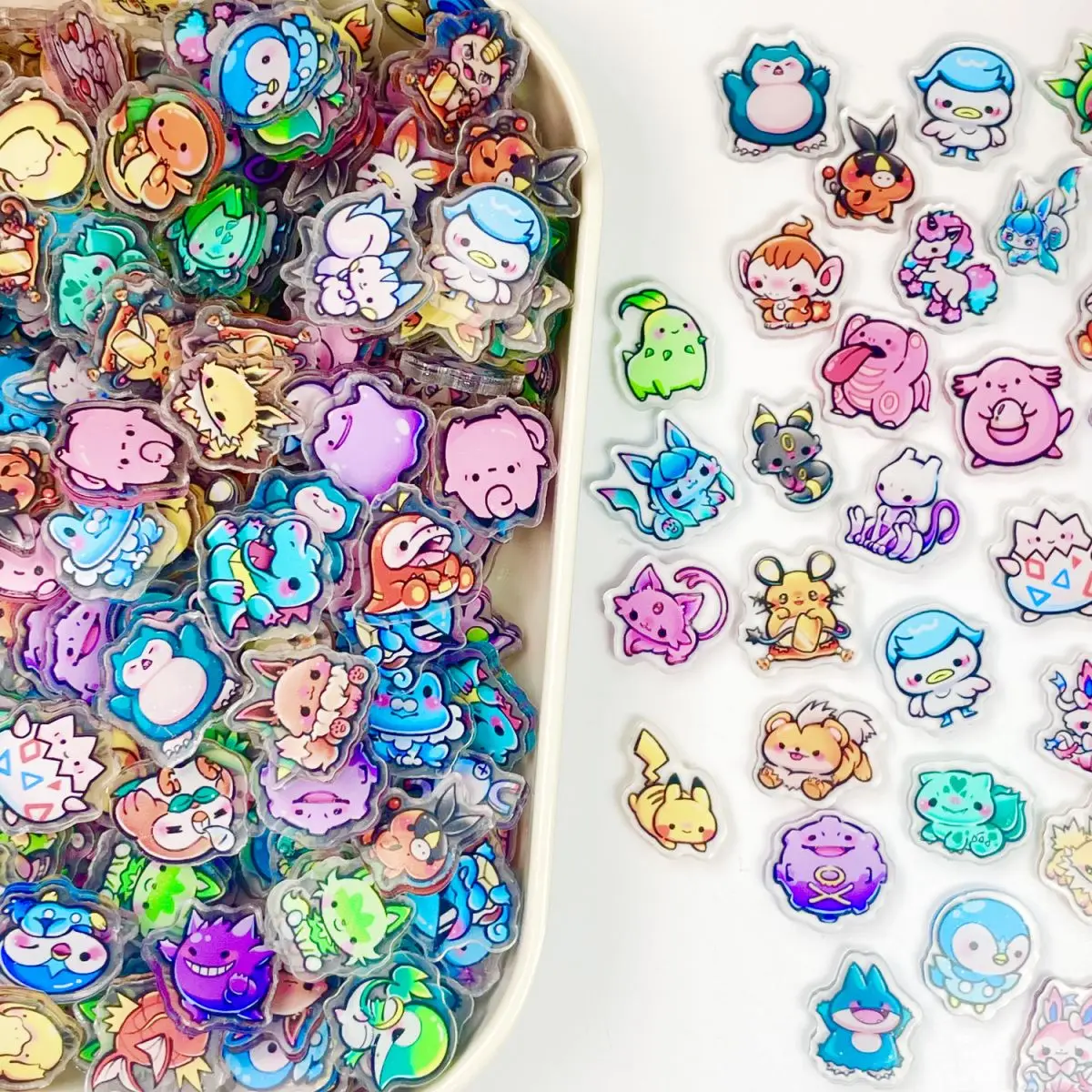 50PCS Pocket Monsters Acrylic Sheet Model Anime Figure 2cm Desktop Ddecoration Collection Cartoon Periphery Birthday Gift
