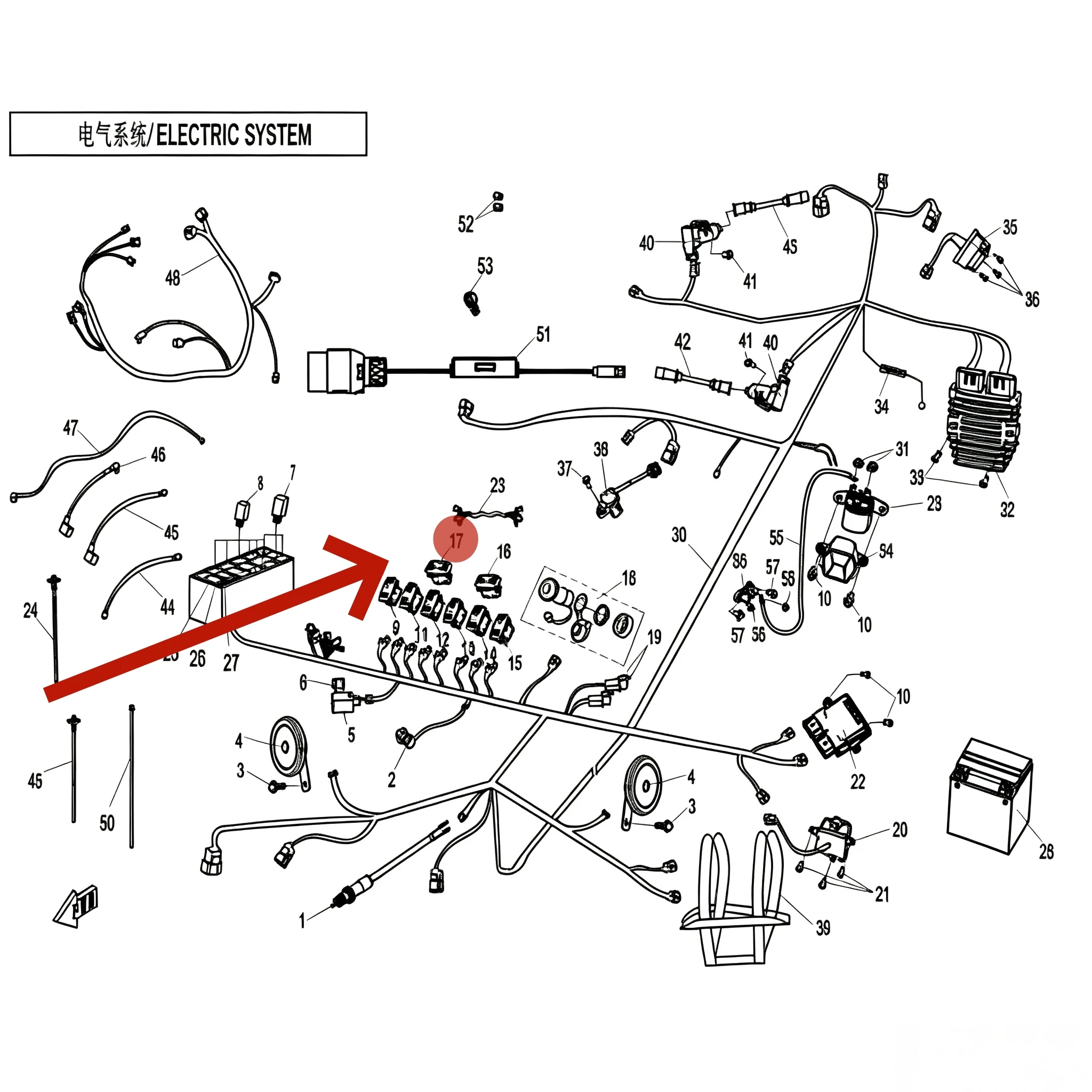 Turning Switch 7000-151500-10000 Original for CFmoto ZForce 1000 SSV CF1000US-2 ZForce 800EX ZForce Z6 CF600-3 CF625-3 CF625-6