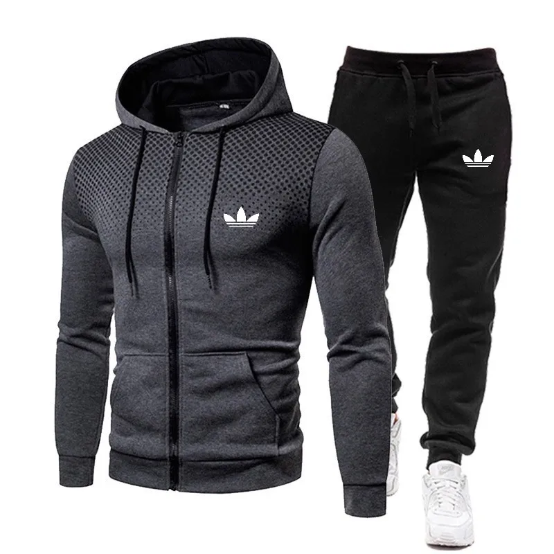 Korea Herren Jacke Trainings anzug Casual Sporta nzug Herren Set 2024 Herbst Winter zweiteilig Set Herren Sportswear plus Hosenanzug