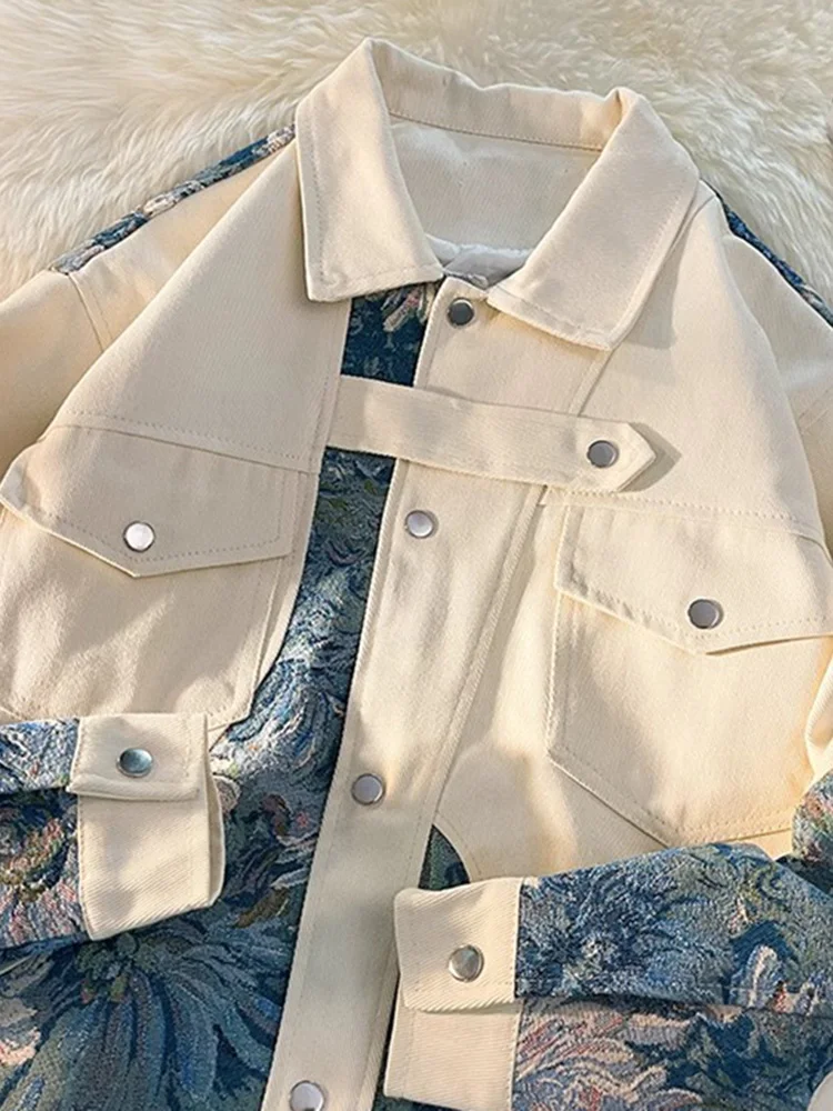 

Baroque Sle Men's Baseball Jaet Embroidered Outerwear Spring Autumn Casual Loose Fit Windproof Youth ular Faion