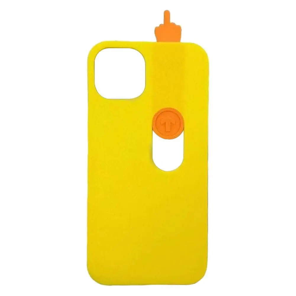 Funny Sliding Middle Finger Phone For Iphone15 Series 3d Printing Phone Anti Drop Silicone Slide Card Bag Phone K5h8