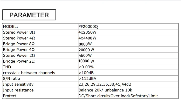 Paulkitson FP20000Q 4-Kanal-Leistungsverstärker (4×7000W) für Line-Array-Lautsprecher, Disco-, DJ- und Konzertbühnen-Audiosysteme – Detail 12