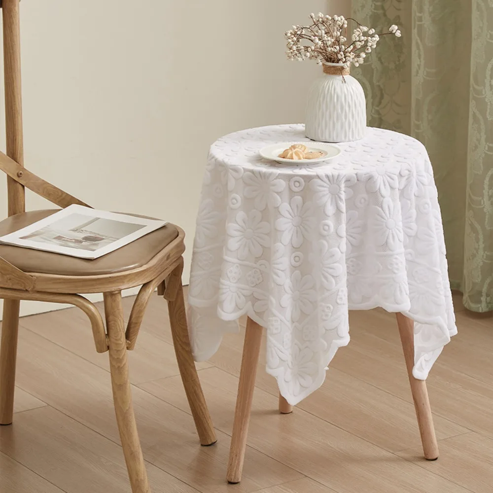 New Sunflower Tablecloth Dustproof Knitted Square Tablecloth Photo Props Minimalist Tea Table Cloth Dinning Tables Photo Props