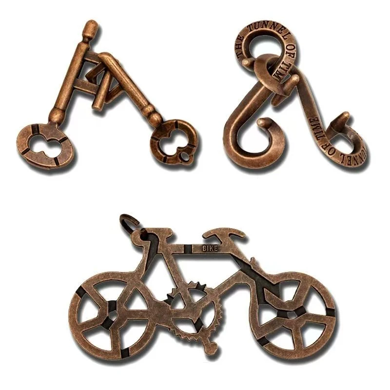 Easy Metal Brain Baffling Puzzles 3PCS Brain Teasers For Kids Adult Mind Challenge IQ Test Disentanglement Unlock Interlock Game