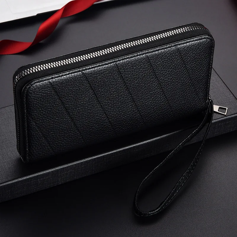 2024 Men Wallets Fashion Long PU Leather Top Quality Card Holder Large Capacity Business Handbag Multifunctional zipper wallet