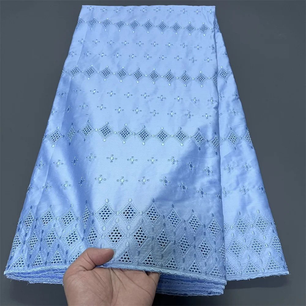 

2025 африканский нигерийский тюль, кружевная ткань для шитья платья, высокое качество, дамасское польское роскошное кружево, хлопок, свадебная вечеринка, hz1399, 5 ярдов