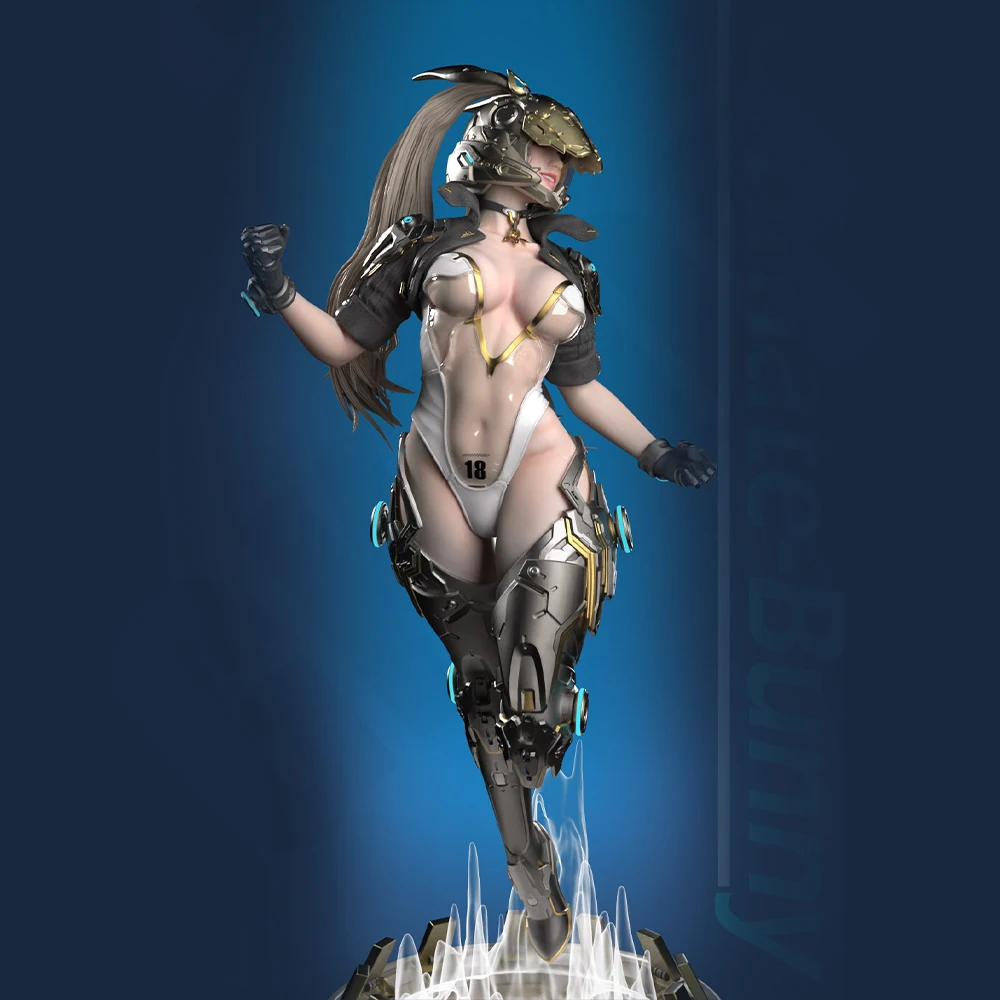 1/24 Scale Belle Sexy Bunny Warrior Resin Figure Model Kit Unassembled Unpainted DIY Collectible Miniature Hobby Toy