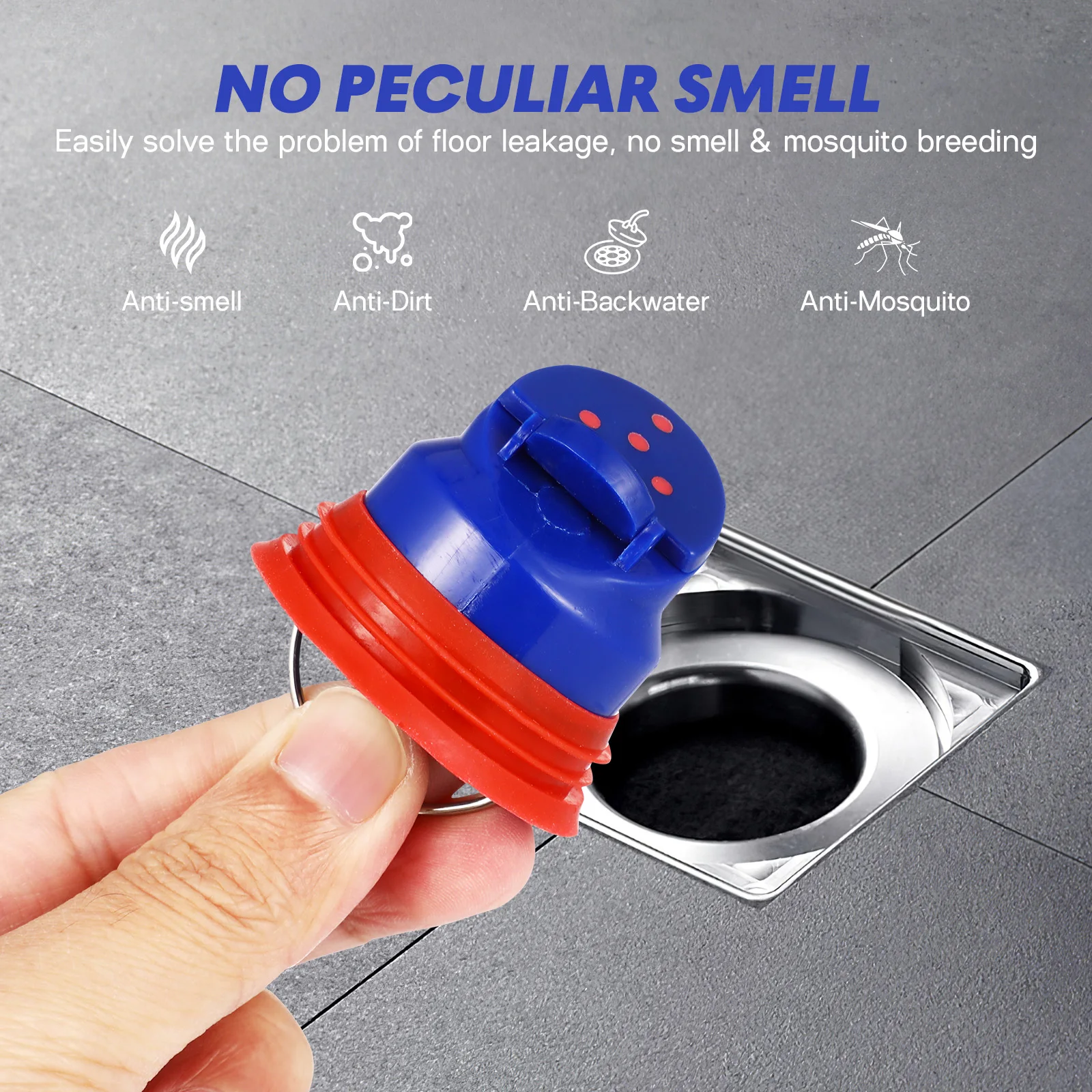 

4PCS Floor Drain Cover Set ABS 360Degree Draining Odor Proof Large Flow 39 45mm Diameter Backflow Preventer Leak