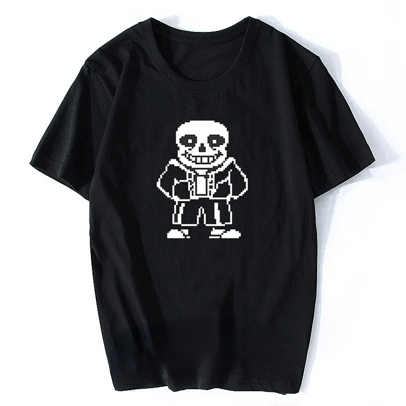 لعبة Undertale تي شيرت الجمجمة الأخ Sans & البردي مطبوعة تي شيرت تي شيرت قصير الأكمام تيز س الرقبة الرجال/الذكور الصيف القمم
