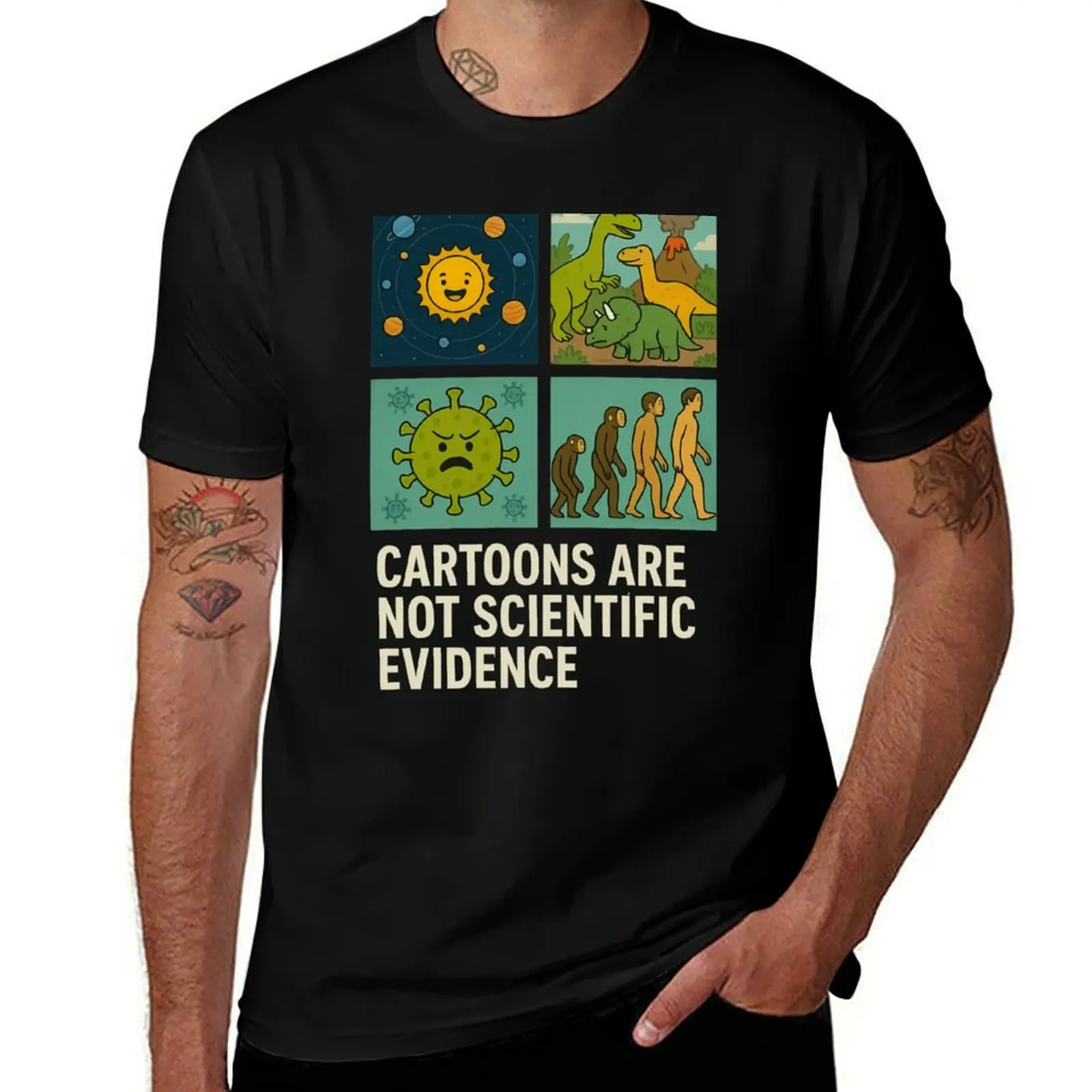 

Cartoons Are Not Scientific Evidence – Think Critically Tee T-Shirt boys whites designer shirts Luxury man mens plain t shirts