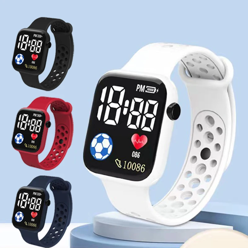 YIKAZE LED Digital Watch For Kids Boys Girls Disposible Sports Watches Silicone Strap Children Digital Electronic Watch Clock