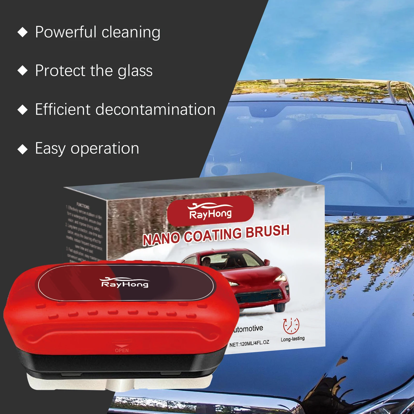 Nano Coating Car Brush, Waterproof Windshield Cleaner Tool, Streak-Free Auto Glass Scrubber, Detailing Brush For Car Windows Car image 2