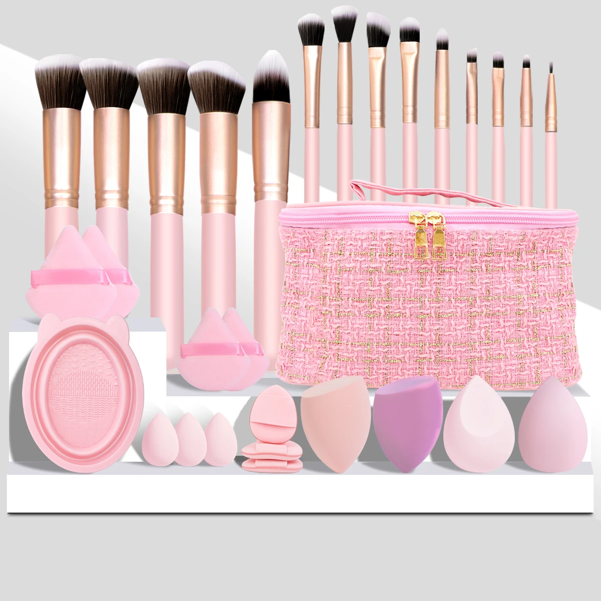 مجموعة أدوات مكياج مكونة من 30 قطعة، سهلة الحمل، مكياج مناسب للمبتدئين، مناسبة لجميع أنواع البشرة.