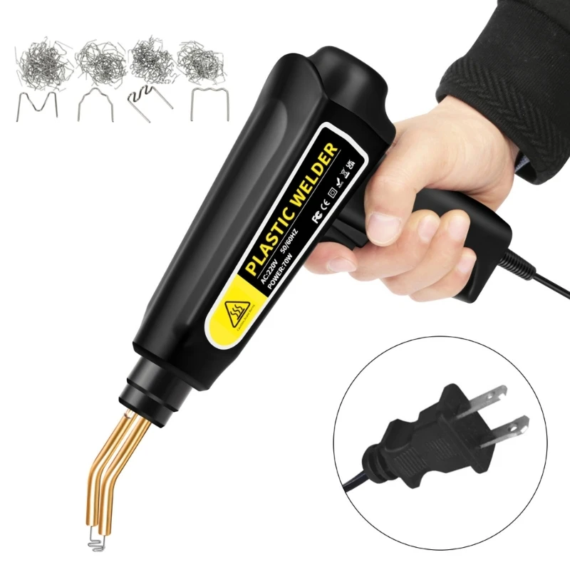 reparo soldagem plástico eficiente, 70w, aquecimento rápido, 4 grampos diferentes, luzes led para soldagem