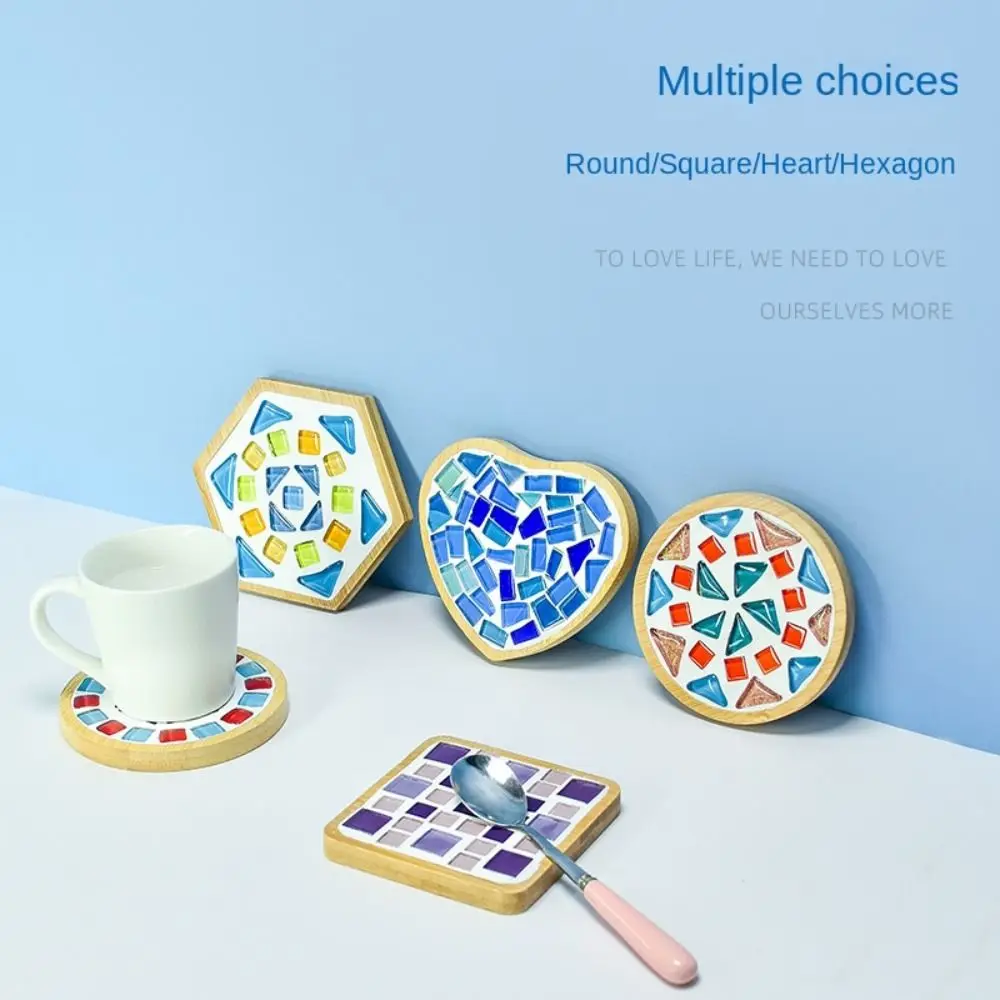 Tapete para tazas con mosaico de actividades entre padres e hijos, paquete de Material DIY hecho a sí mismo, tapete para tazas con mosaico, Material de posavasos para desarrollo intelectual