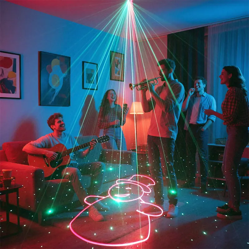 HCWE 3D novelty lighting Projector Animation DMX512 White Dance Follr Dance Table Lamp Night Club Holiday Dj Strobe Light