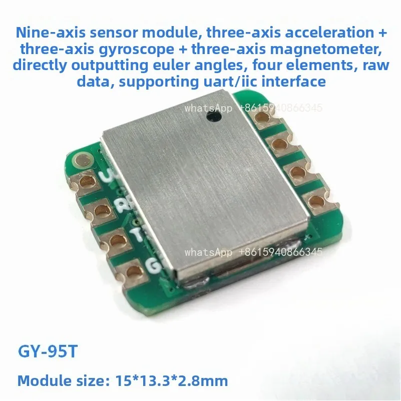 Nine-axis sensor, three-axis acceleration, gyroscope, angle module serial output
