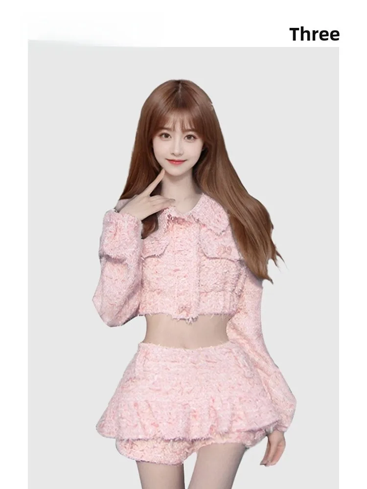 

HEZA розовый комплект верхней одежды с высокой талией для женщин, большие размеры Dopane Sle, повседневный модный осенне-зимний костюм из двух предметов