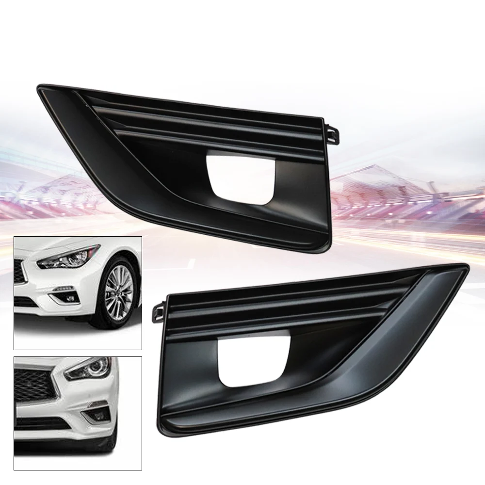 

For Infiniti Q50 2018 2019 2020 Left + Right Side Fog Light Covers Bezels Trims Bezel Foglamp Headlights Trim Car Accessories