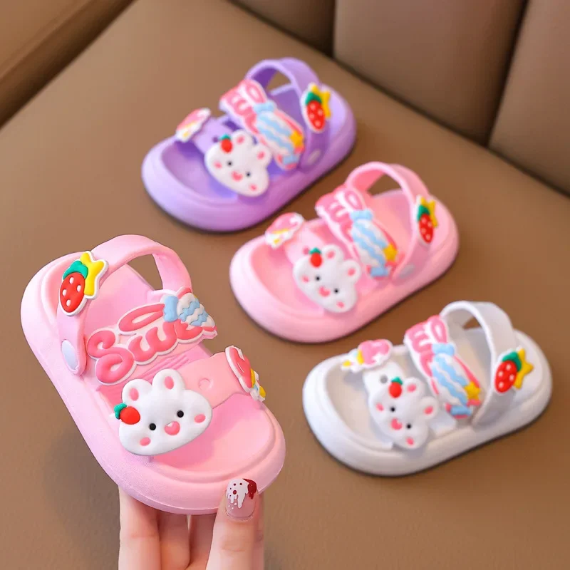 Kids Shoes DIY Simple Cute Rabbit Beach Sandals Babies Summer Slippers Soft