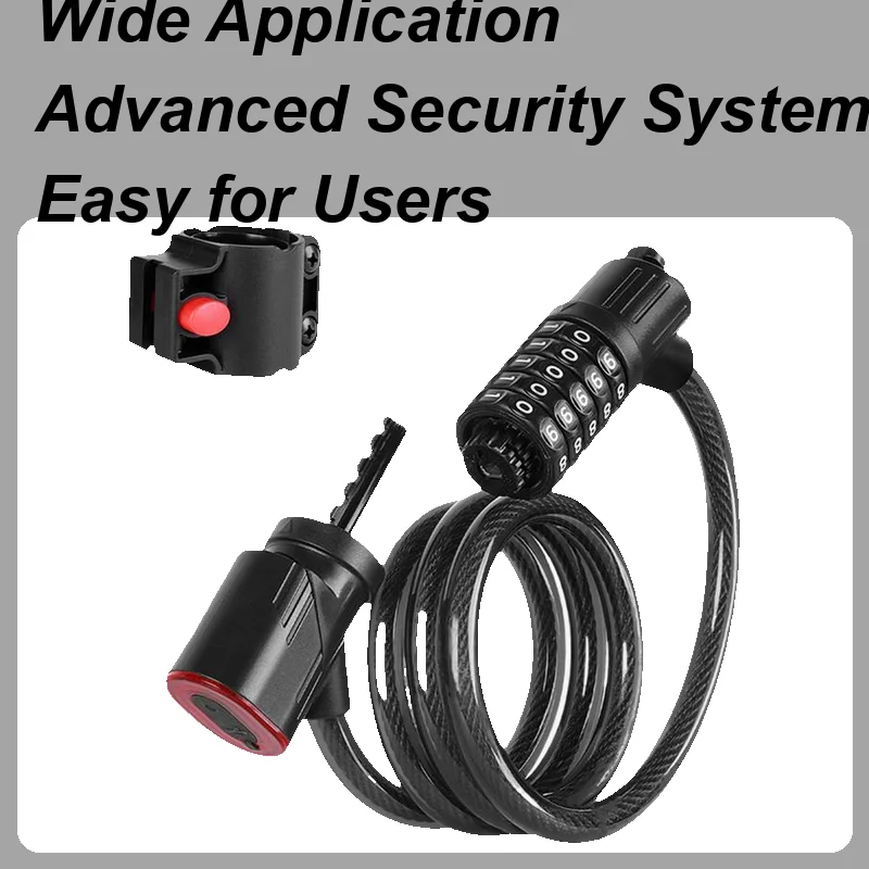 

Cycle Chain Lock 5-Digit Combination Rechargeable Scooter Lock With Light Rust-Resistant Quick-Release Motorcycle Accessories