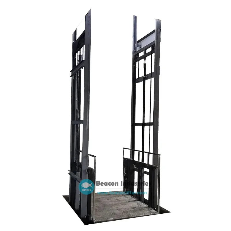 2 stops 3.7m height 500kg load Hydraulic Cargo Lift Elevator