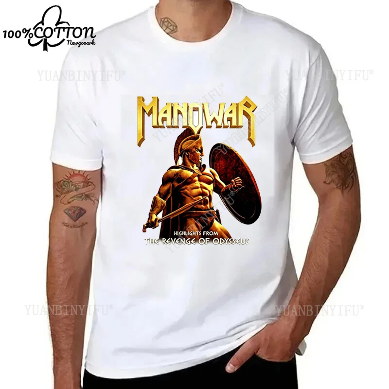 New Listing Manowar - The Kingdom of Steel Heavy Metal Band Printed T-Shirt Cotton O-neck Short-sleev Loose Hot Product