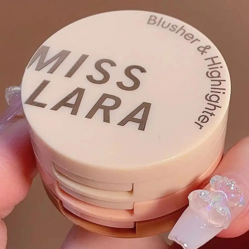 Paleta de rubor resaltador mate 3 en 1, sombra de ojos nacarada brillante, maquillaje, brillo, color melocotón, bronceador, placa de sombra de contorno, cosméticos