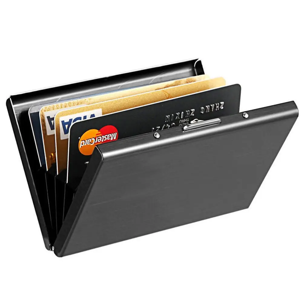 Men 1pc Card Holder RFID Blocking Aluminum Metal Slim Wallet Money Bag Anti-scan Credit Card Holder Thin Case Small Male Purses