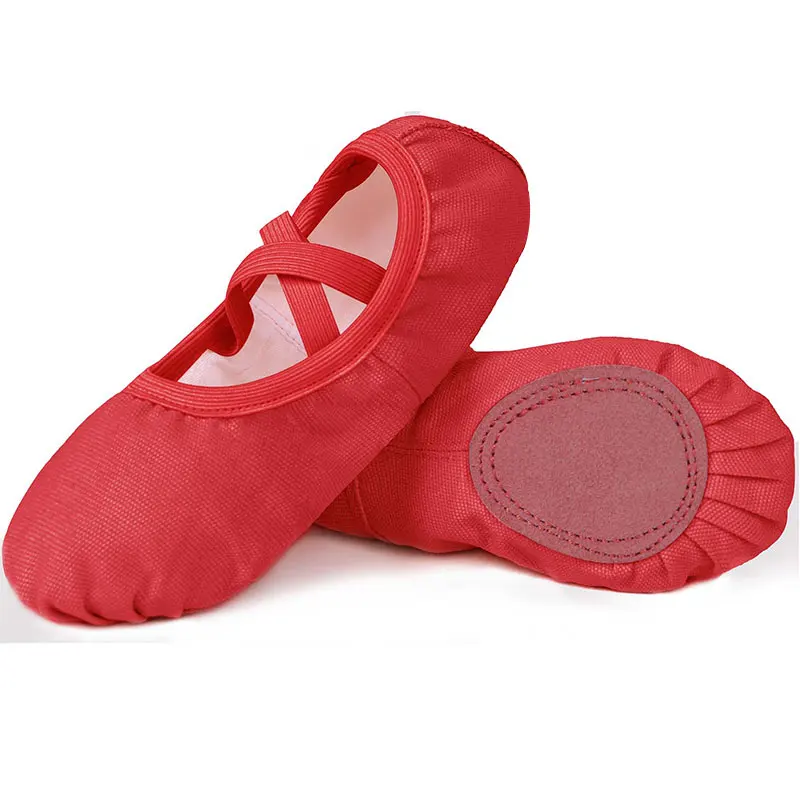الفتيات أحذية الباليه اليوغا النعال ملابس رقص الجمباز للأطفال الجمباز الرقص ممارسة سبليت وحيد لا حاجة إلى ربط (طفل صغير/طفل كبير