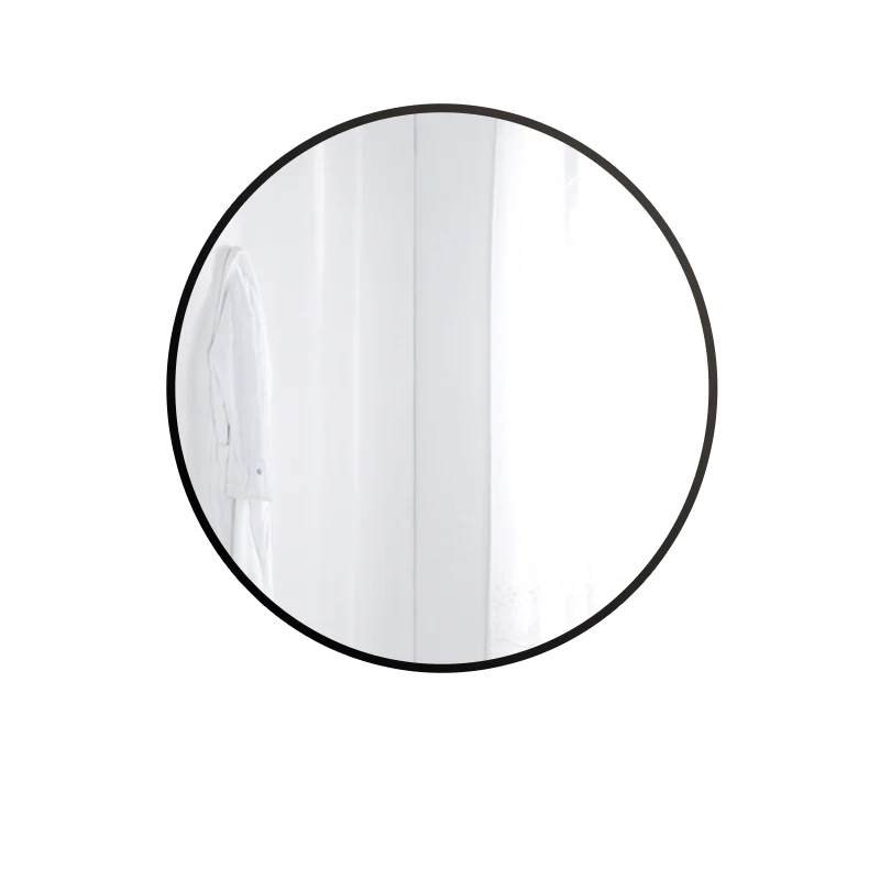 LMM metal non-punching toilet makeup toilet mirror toilet bathroom round bath mirror