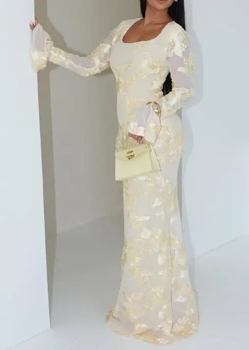 秋/冬のイブニングドレス エレガントな長袖 ヒップラップロングドレス レディース服 気質 女性ファッション パーティードレス