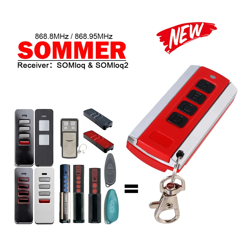 

For SOMMER SOMloq SOMloq2 Pearl Slider Twin Vibe TX55-868-4 TRX55-868-4 4018V000 4018V001 4018V003 Garage Door Opener 868MHz